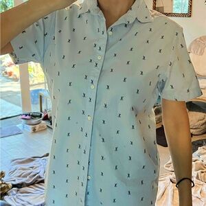 Denim & Flower Light Blue Patterned Men's Shirt please view all photos